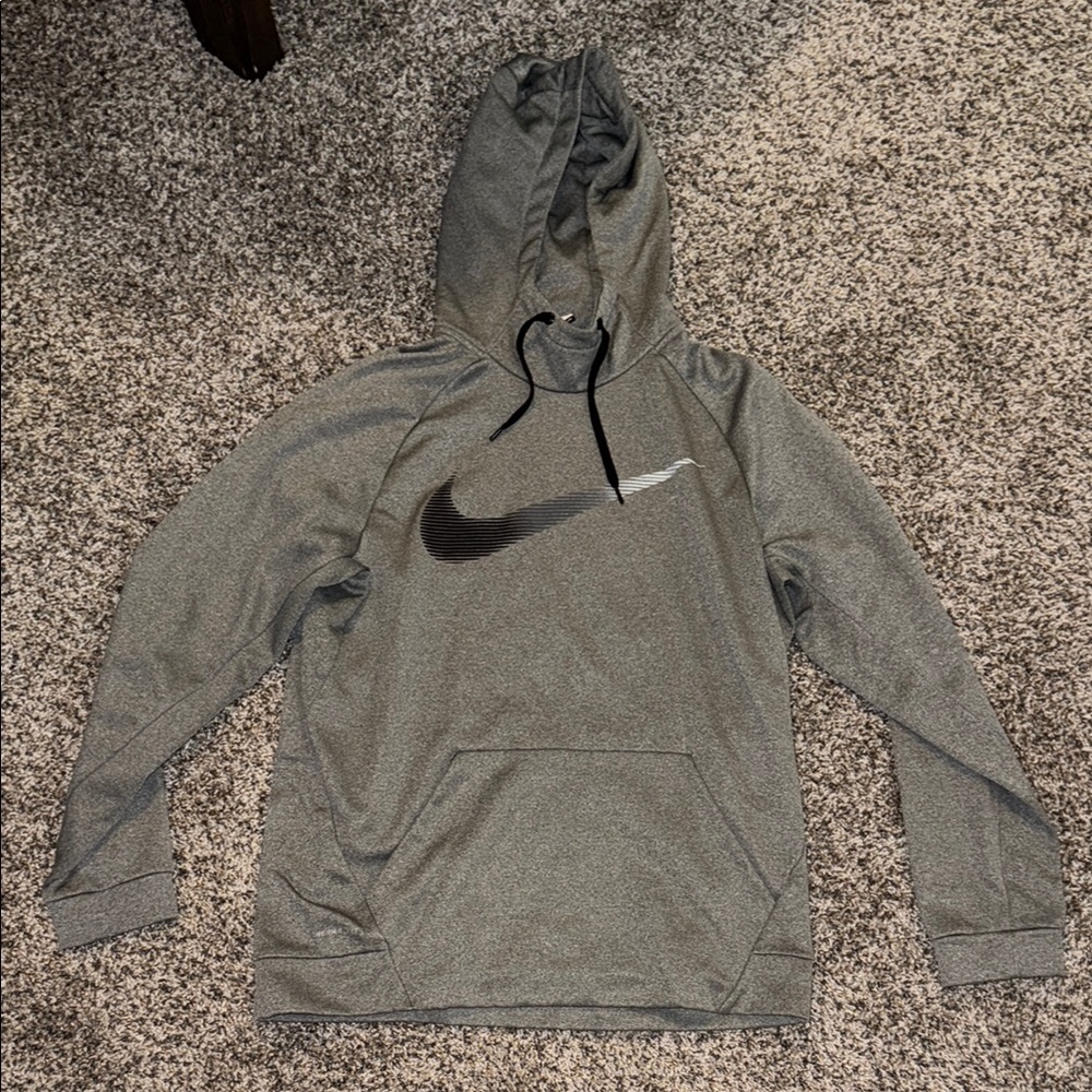Nike Heather Gray Hoodie with Black Swoosh